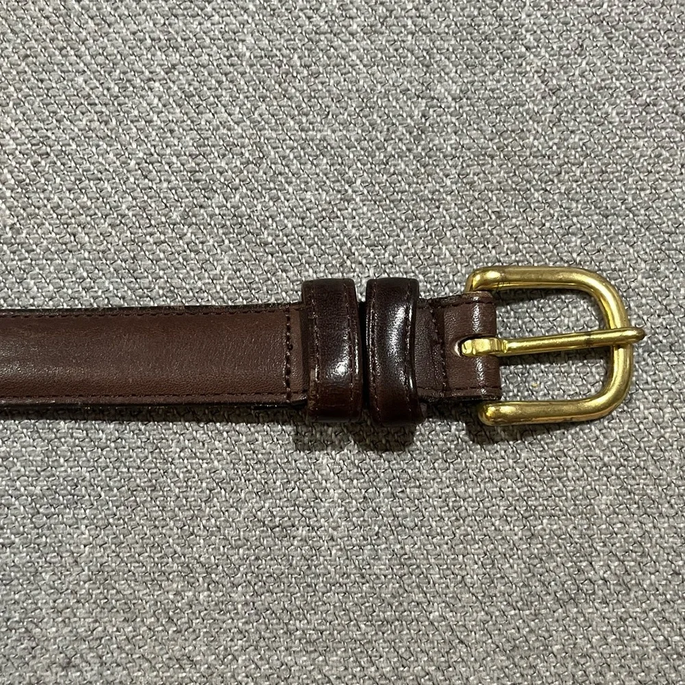 COACH Belt Mens Mocha (sz 38) Tanned Cowhide Brass Buckle - Picture 4 of 4